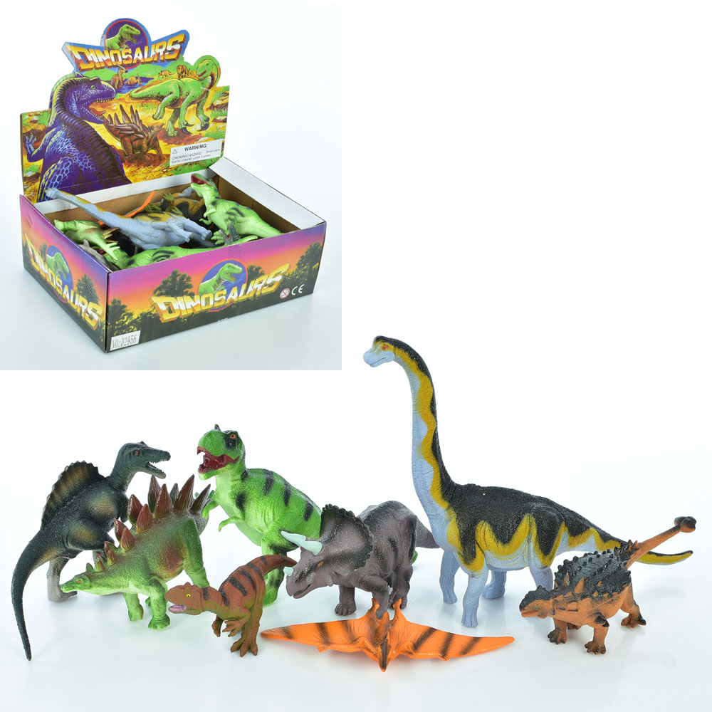 Фігурка D2956 динозавр, 8 видів, 16 шт. в диспл., 25-9-18 см.
