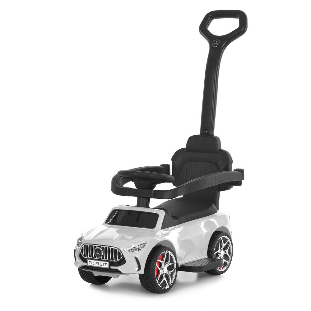 Каталка-толокар M 6255EL-1 (1шт) бат.ручка, муз, світло, шкіра, підсклянник, MP3, BLUETOOTH, білий