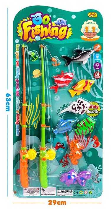 Фотография 1 товарной позиции интернет-магазина детских игрушек www.smarttoys.com.ua Риболовля 8204 K-1 (72/2) 2 магнітні вудки, 8 рибок, на листі