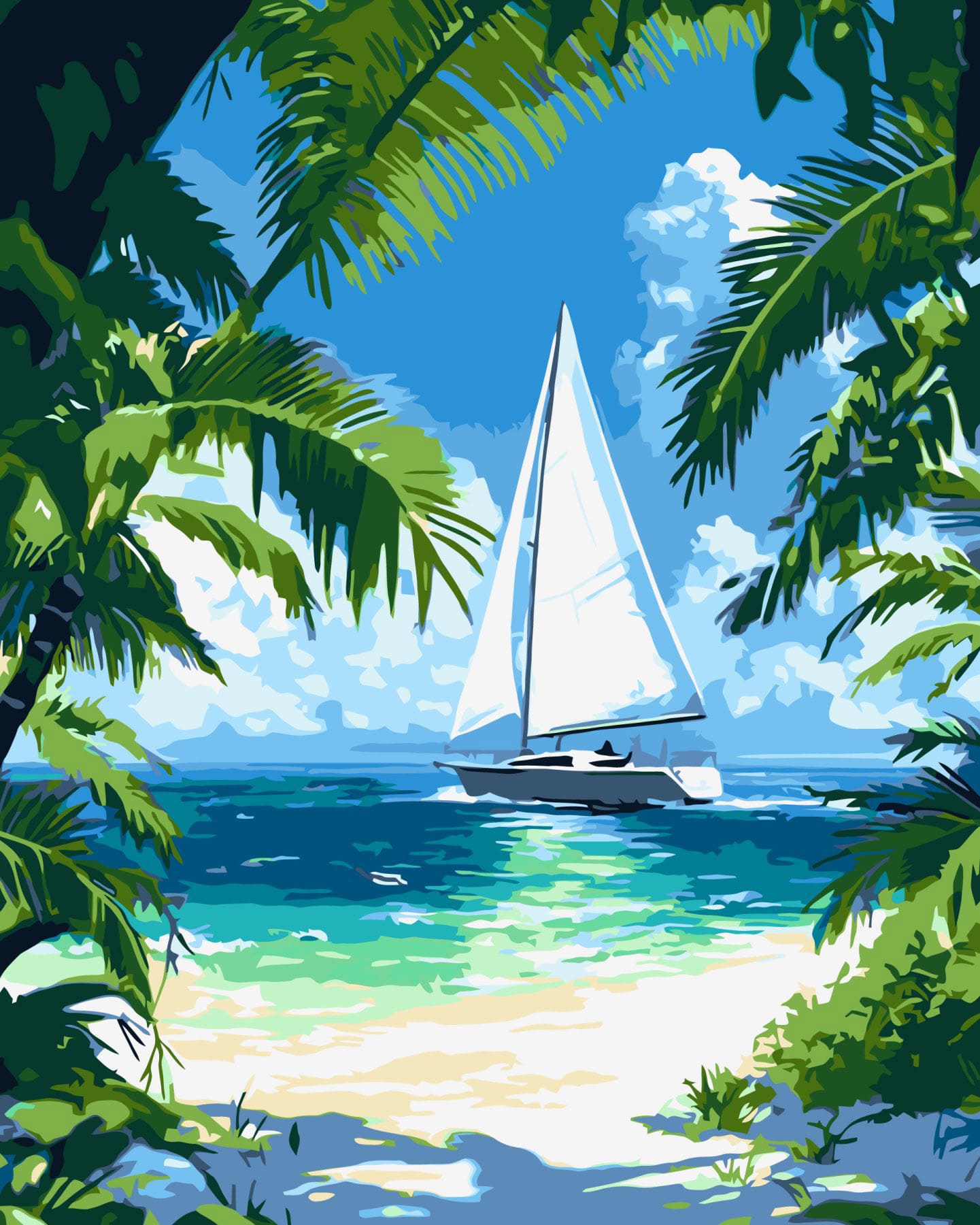 Набір для розпису по номерах "Тропічне узбережжя" 40х50см