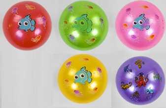 Фотография 1 товарной позиции интернет-магазина детских игрушек www.smarttoys.com.ua М'яч гумовий C 57113 (500) 5 кольорів, діаметр 17 см, вага 70 грамів