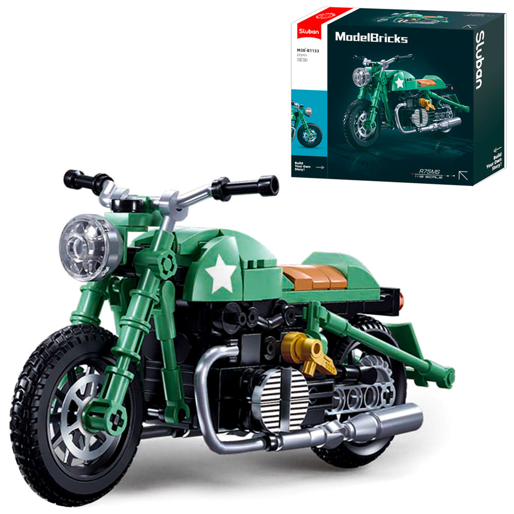 Конструктор SLUBAN M38-B1133 мотоцикл, 1:12, 215 дет., кор., 22-19-6 см.