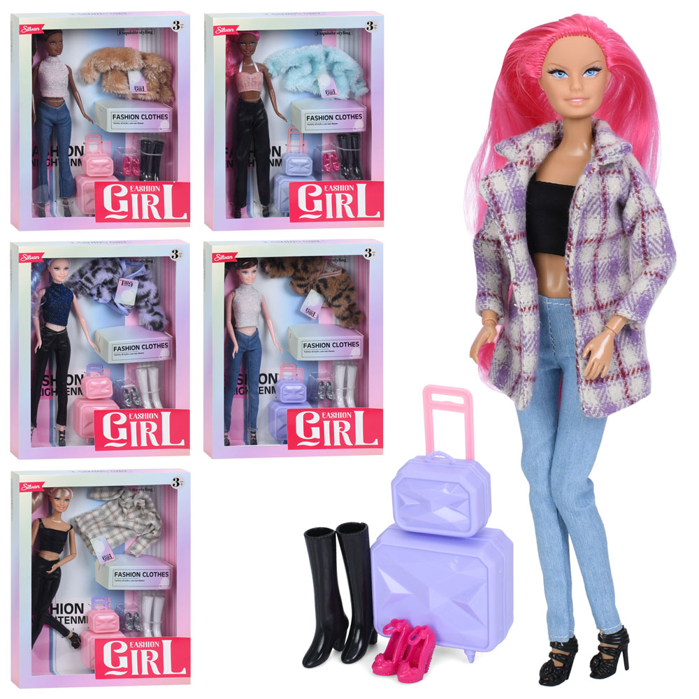 Лялька FD0509-10-11 29см, взуття, валіза, 6 видів, в кор-ці, 26-32,5-6см