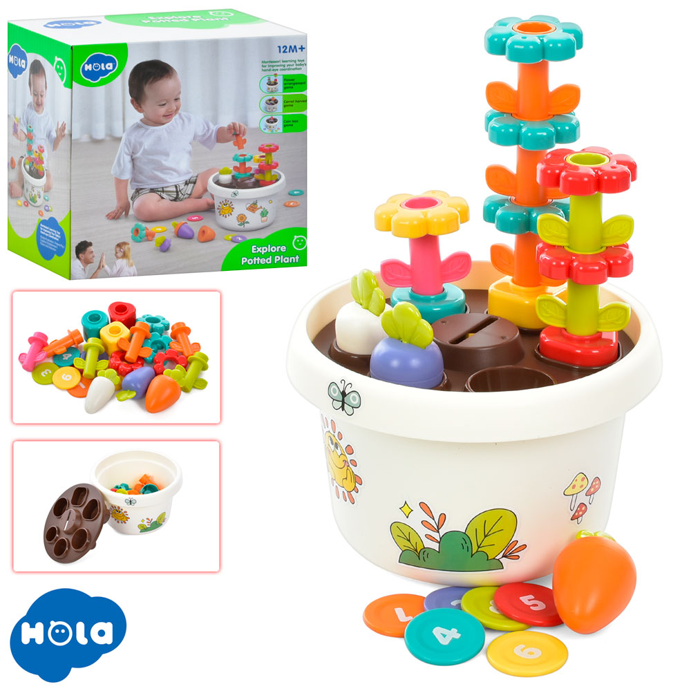 Гра HE795800 сортер, 5 ігор, фігурки (овочі, квіти), кор., 18-18-12 см.