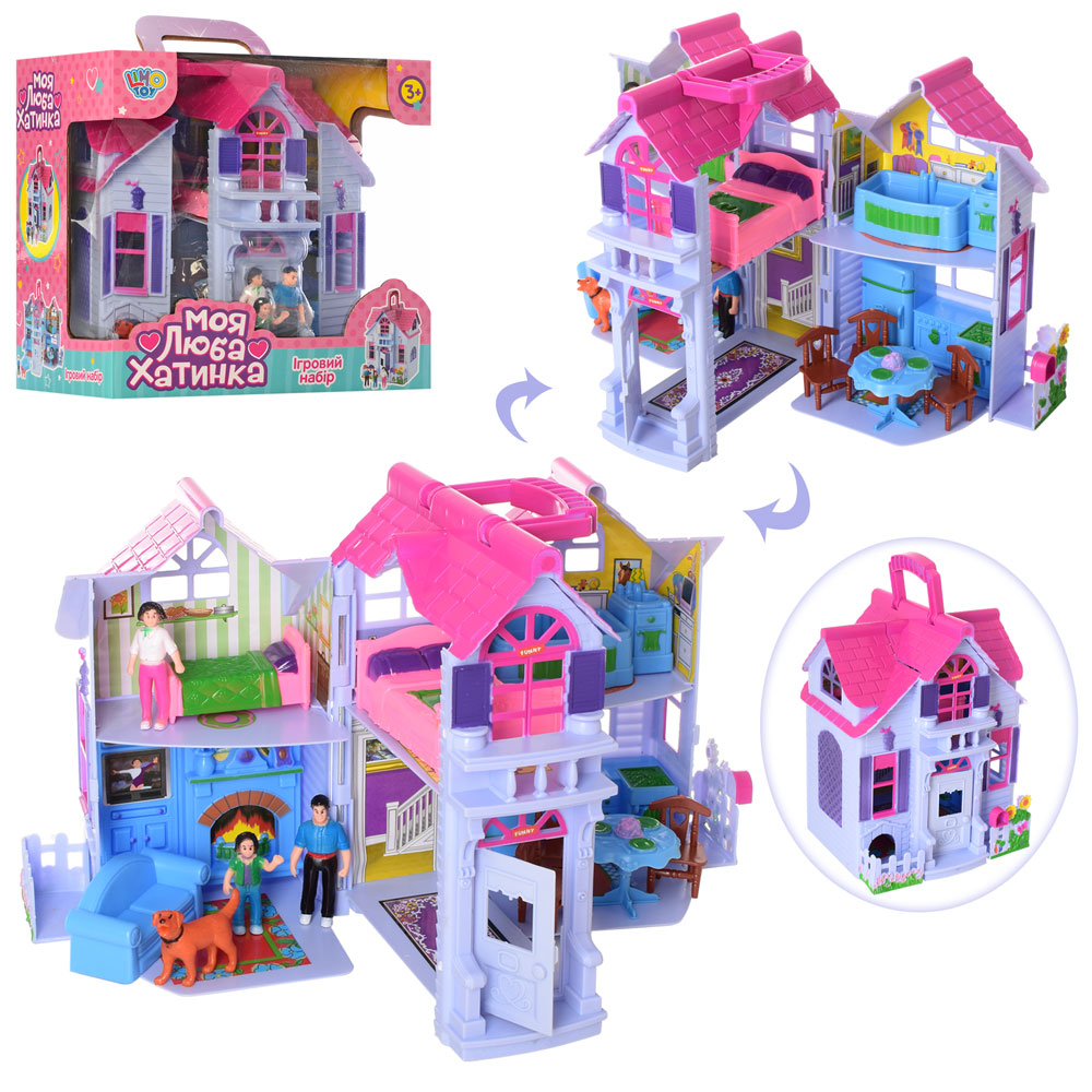 Будиночок F611 меблі, фігурки, собачка, кор., 27-26-18 см.