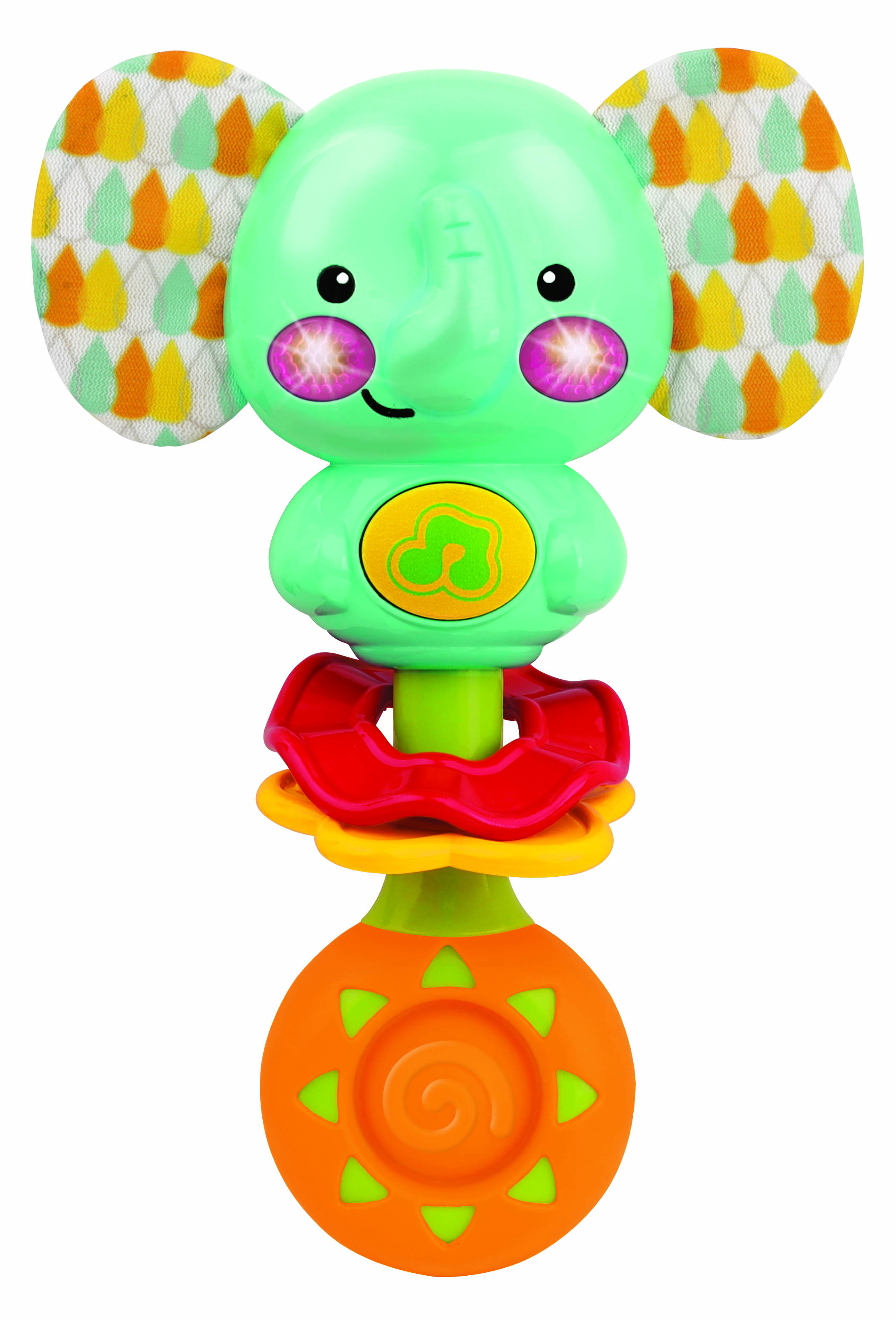 Брязкальце 251204-NL слоненя,прорізув.,м'яка текстур.кнопка,шарудить,муз.,світло,бат.,кор.,14-20-6см