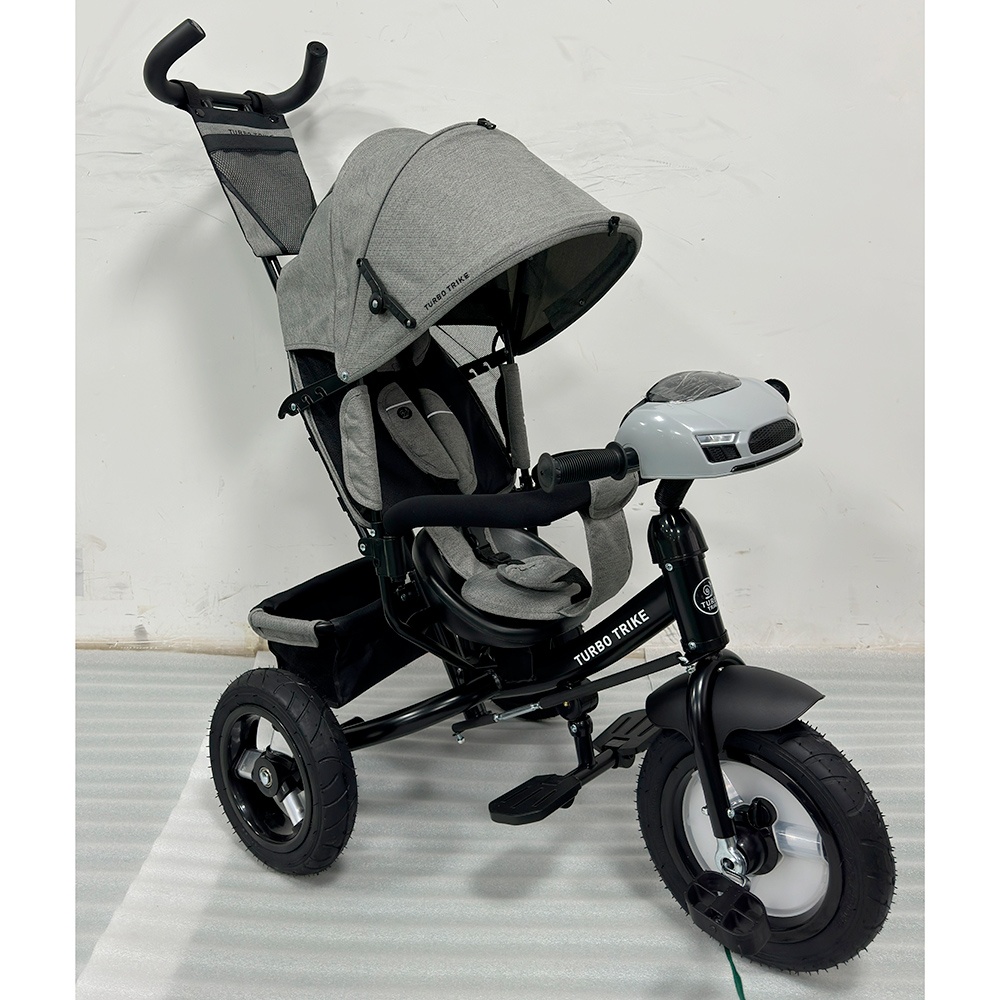 Велосипед MT 1006-8 3кол.гума(12/10),USB/ВТ,пульт,вільн.хід коліс,гальма,підшип.,світло,світло-сірий