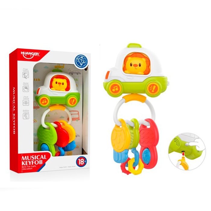 Гра HE0560 брелок 20,5см,машинка+ключі,муз.,звук,світло,прорізувач,текстур.дет.,м'яка кнопка,на бат.
