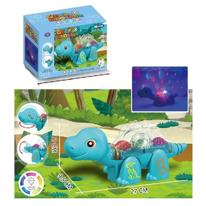 Динозавр NR617-207 (48шт) 27см, музика, світло, їздить, шестерні, рухливі деталі, на бат-ці, в кор-ці, 20-11,5-10,5см
