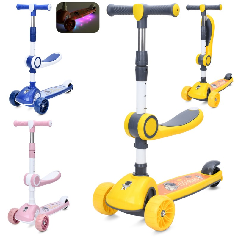 Самокат JR 3-097 3в1 (біговел), метал+пл,висота керма (77-69),3колеса,2 пер.(110-40мм),муз.,ПУсвітло