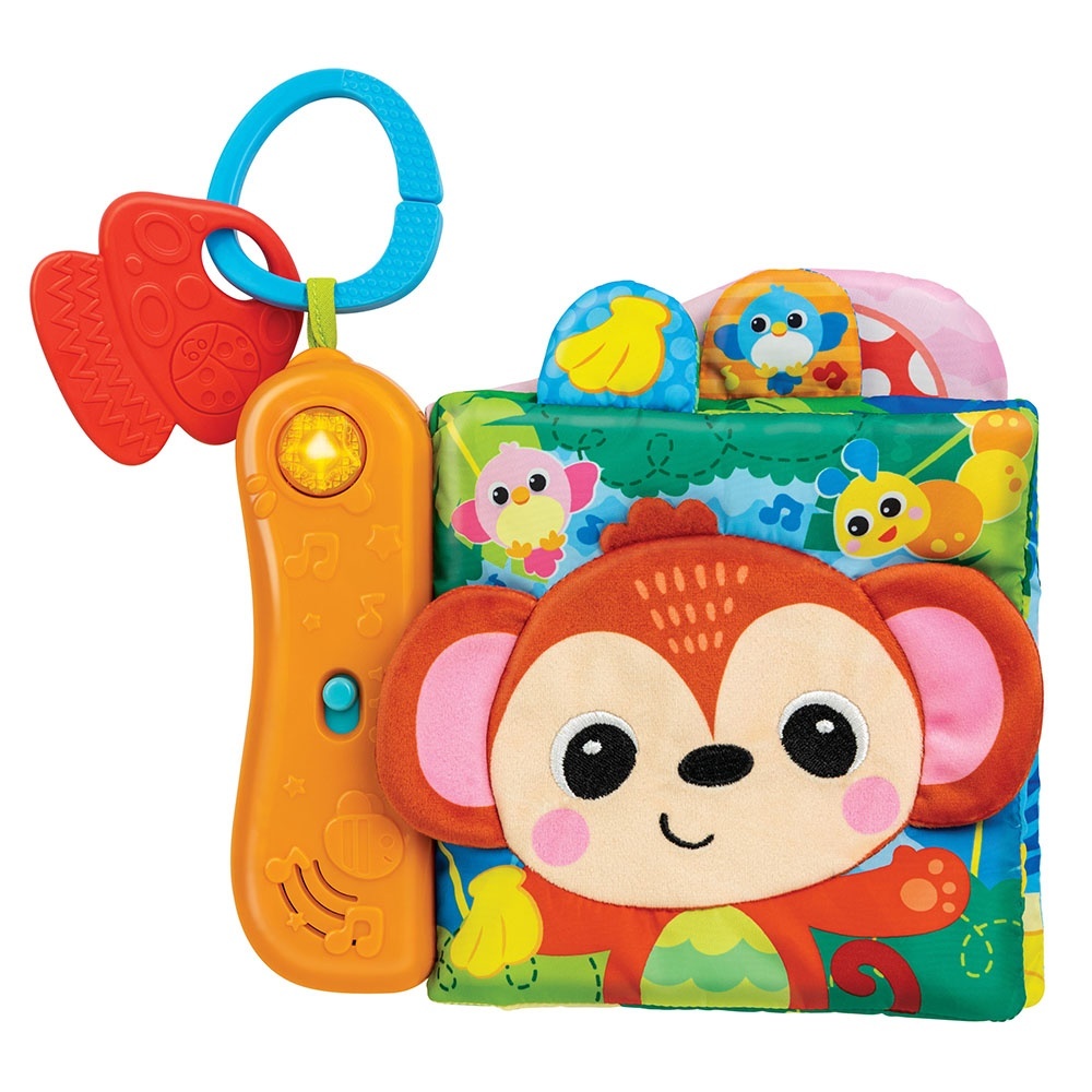 Підвіска 230102-NL м'яка книжка,шарудить,прорізувач,пискавка,2реж.,муз.,світло,бат.,лист,22,5-28-5см