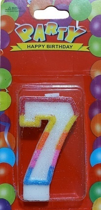 Свічка декоративна (цифра 7), 1 шт