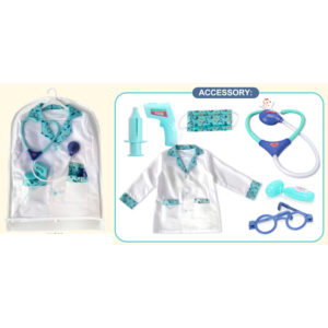 Набір лікаря DF546-B халат.стетоскоп, звук,світло,окуляри,маска,мед.інстр.бат.пак. 38-56-5см