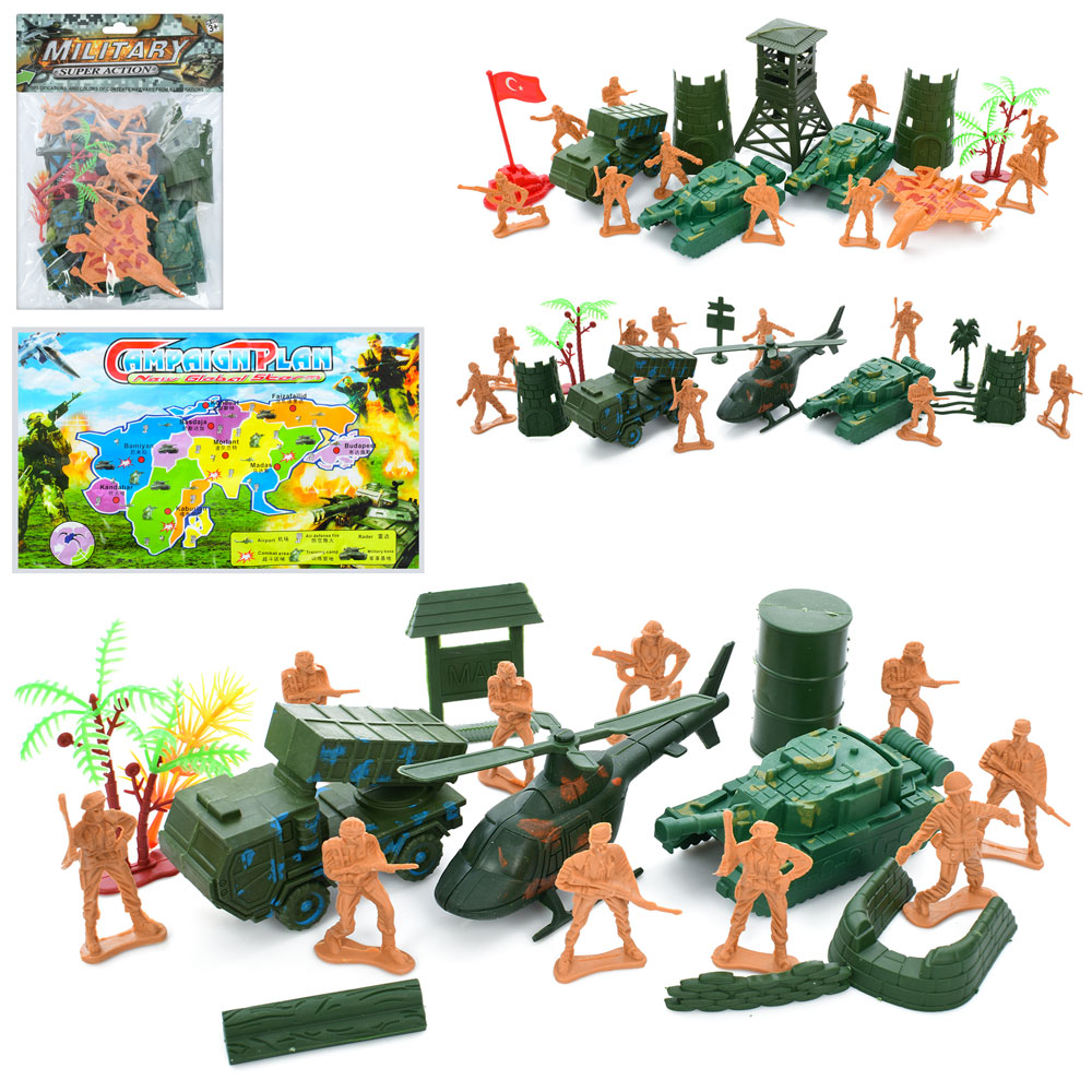 Солдати у наборах 6288-M8-9 фігурки, техніка, 3 види, кул., 19-26-4 см.