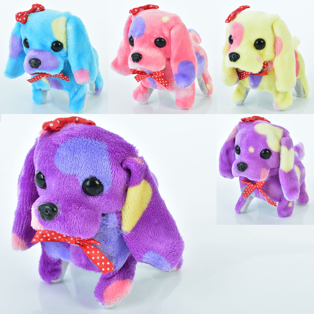 М'яка іграшка MP 2331 собака,рухає головою,ходить,рухає хвостом,5 кольорів,муз.,бат.,кул.,16-13-9см.