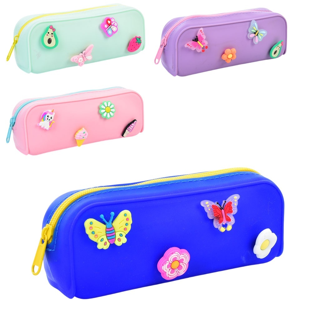 Гаманець T00245 застібка-блискавка, декор/прикраси 4 шт., силікон, мікс видів, кул., 18-7-4,5 см.