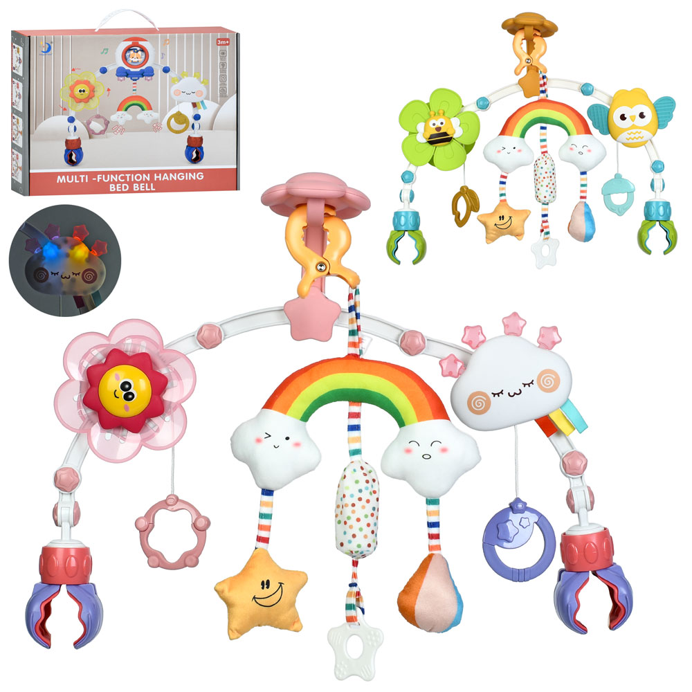 Підвіска HL2025-72-74 на ліжко/на коляску,брязкальце,прорізувач,пискавка,2 види,кор.,35,5-28,5-8см.