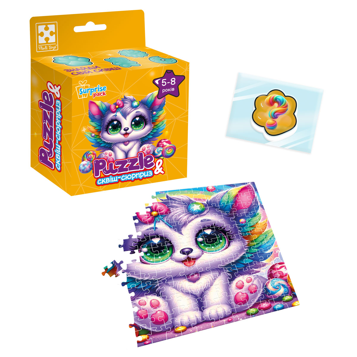 Гра розвиваюча пазли із сюрпризом "Кошеня з крилами" VT8030-11 (укр)