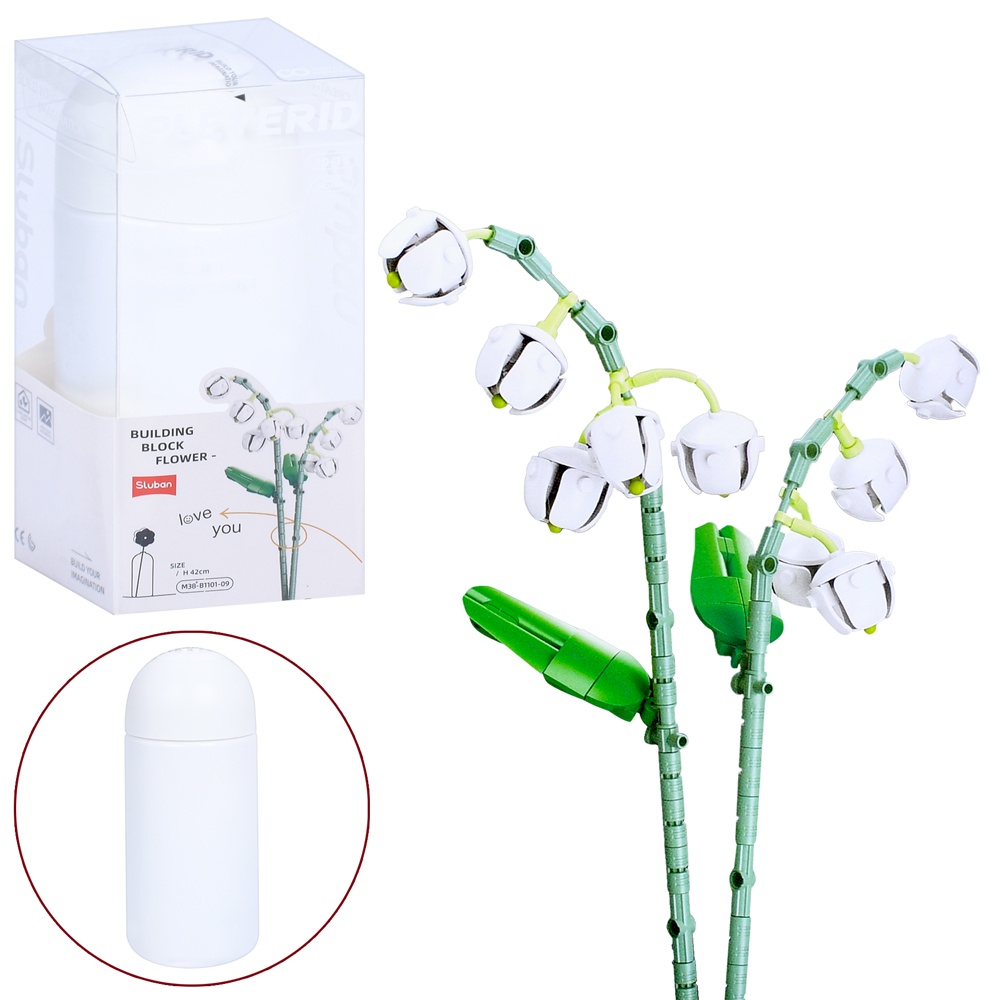 Конструктор SLUBAN M38-B1101-09 квіти, конвалія, колба, кор.(бліст.), 9,5-22-9,5 см.