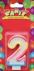 Свічка декоративна (цифра 2), 1 шт