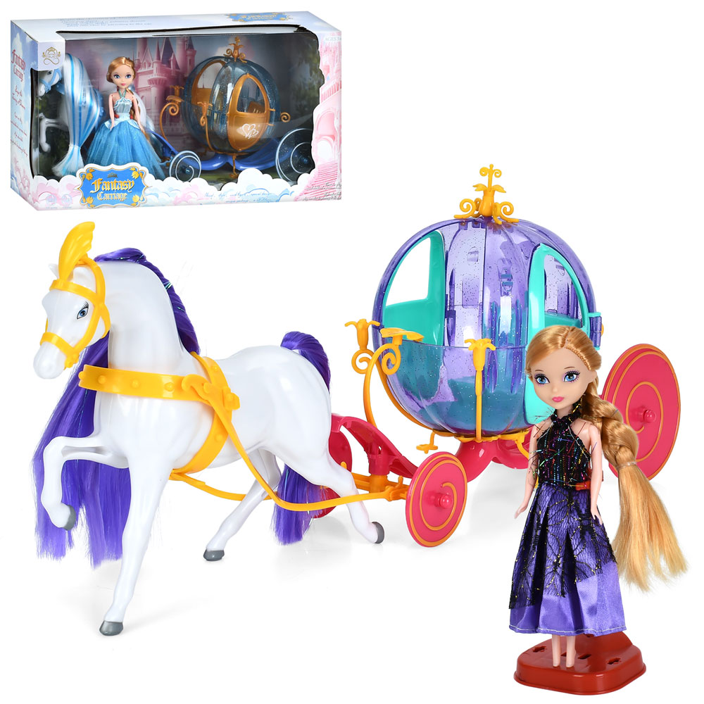 Карета 245A-52A з конячкою, лялька, 2 види, кор., 40,5-21-13 см.