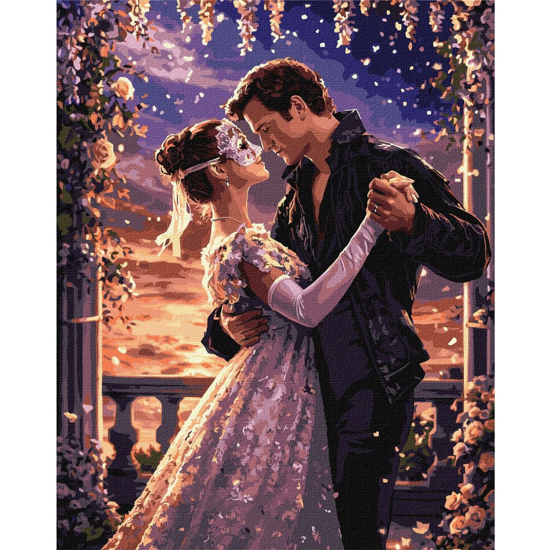 Набір для розпису по номерах "Поцілунок під маскою" 40х50см"Бріджертони"