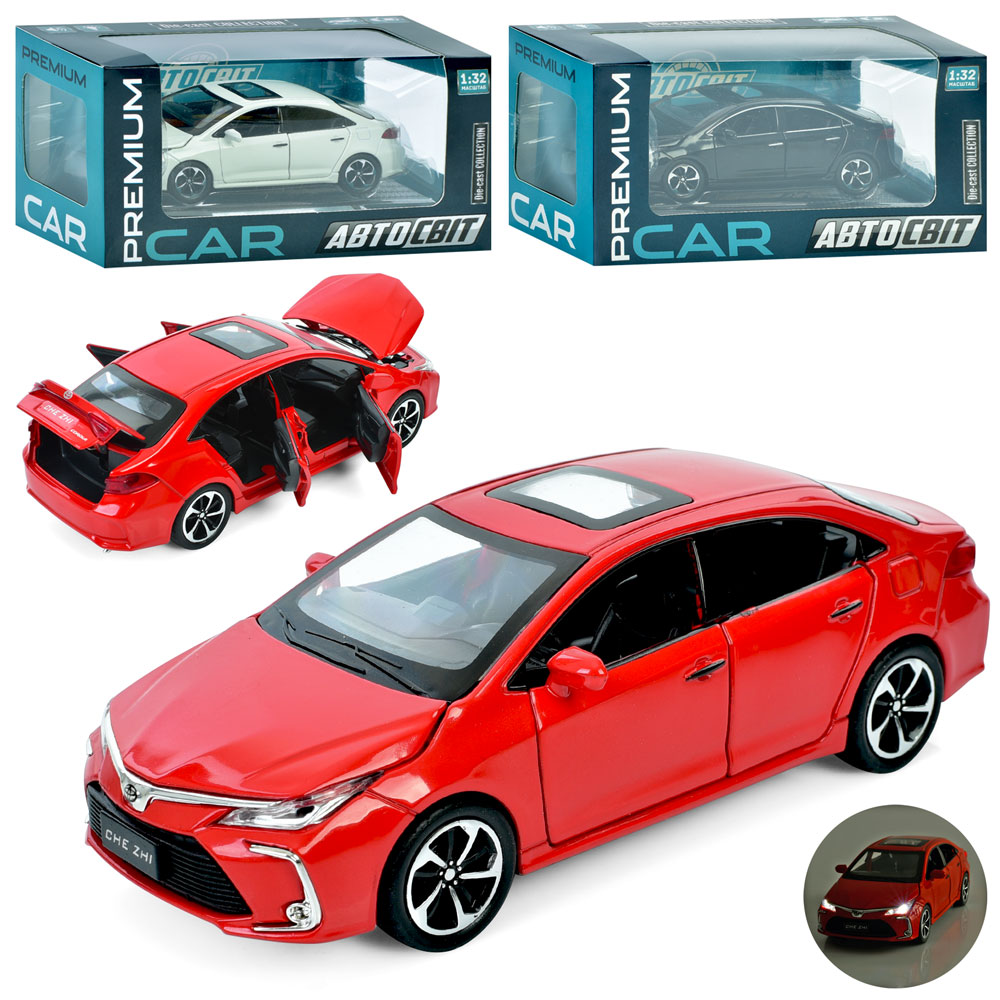 Машина AP-1852 АвтоСвіт,1:32,мет.,інерц.,відчин.двері/багажник/капот,гум.двері,на підставці,3кольори