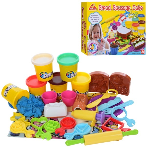 Тісто для ліплення 3245 солодощі,хот-доги,6кол.(бан.з кришк.),аром.,формочки,інструм.,кор.,37-26-8см