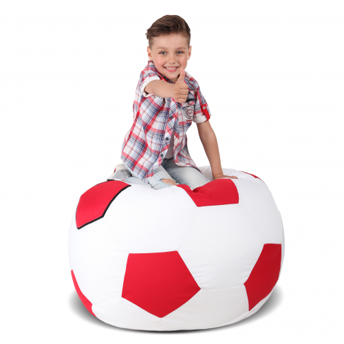 Фотография 1 товарной позиции интернет-магазина детских игрушек www.smarttoys.com.ua Кресло-мяч Белый с красным Большой 120х120