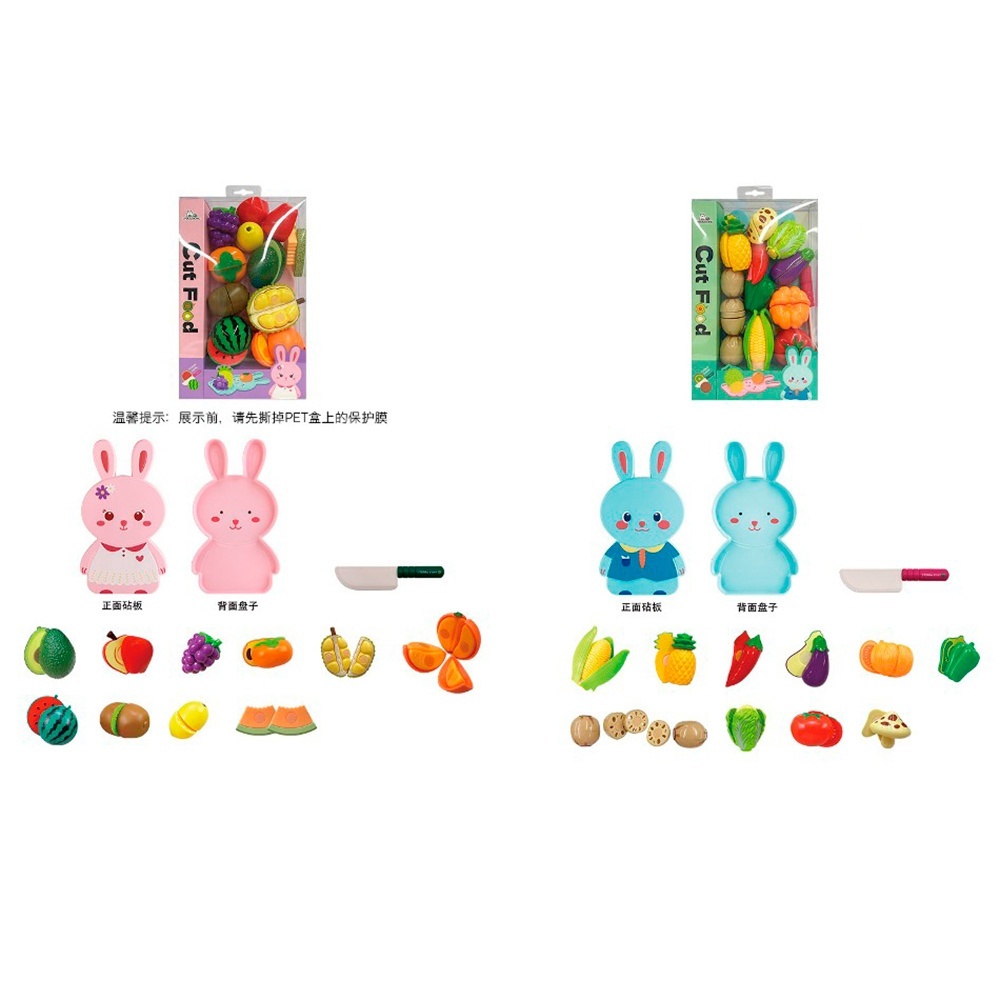Продукти 22815B на липучці, дошка, ніж, 2 види(фрукти, овочі),кор,.кул,18,5-30-7см