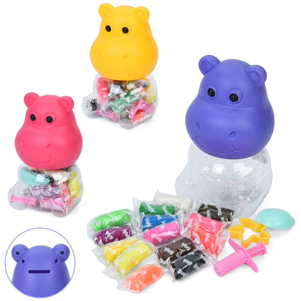 Тісто для ліплення MK 5633 14 кольорів (у стіках), аромат, 3 кольори, колба (бегемот), 10-16,5-10 см