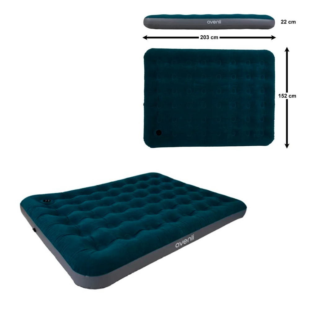 Велюр матрац 24680 надувний, , вбуд. нож. насос, флок., покриття,203х152х22см, до 300кг