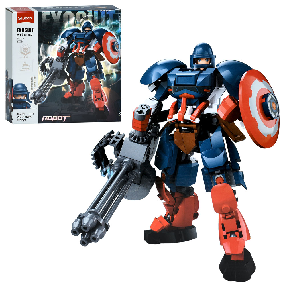 Конструктор SLUBAN M38-B1382 робот-воїн, фігурка, 247 дет., кор., 22-23,5-6,5 см.