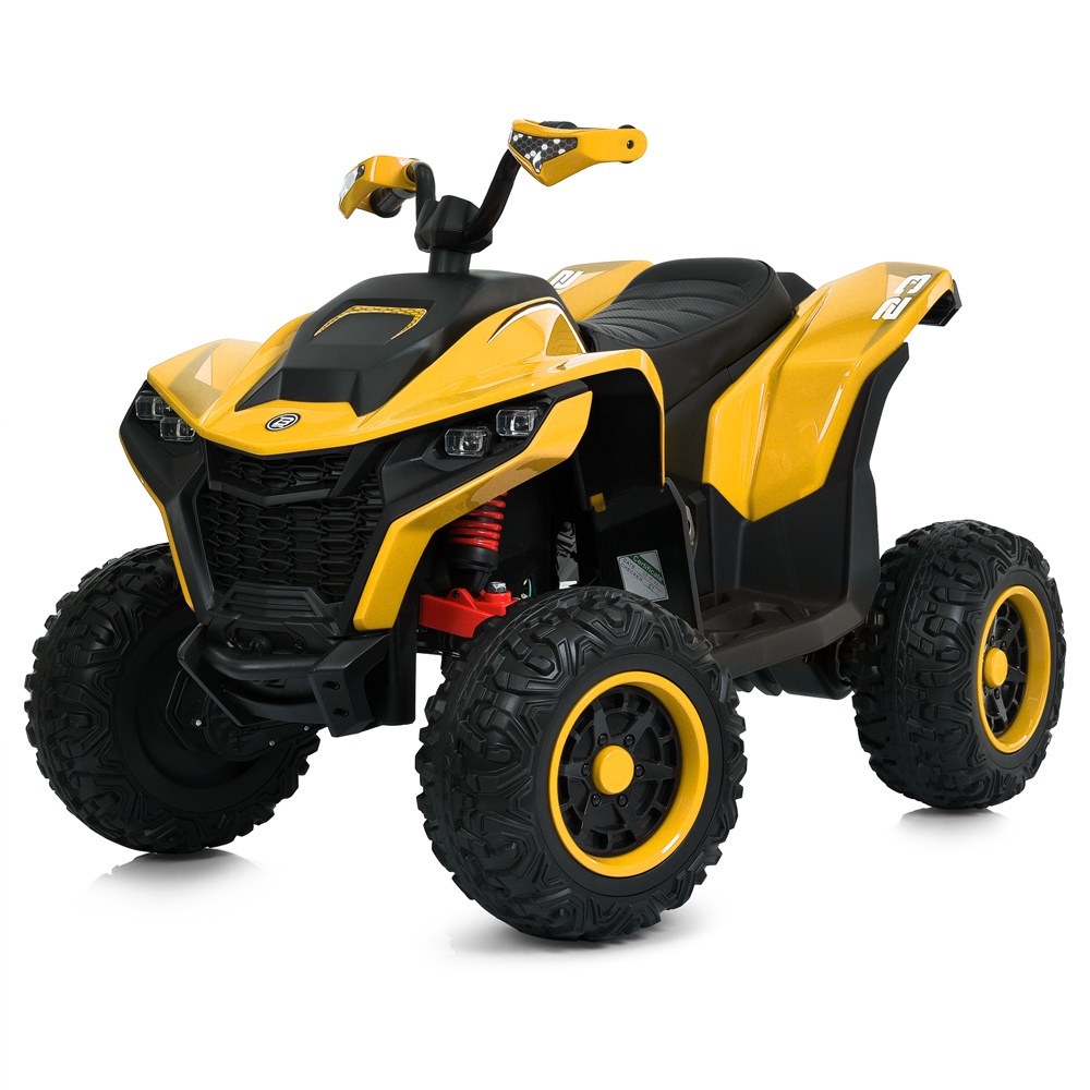 Квадроцикл M 6128EBLR-6(24V) радіок.2,4G,4мот.75W,1акум.24V7AH,USB,TF,BT,EVA,шкіра,муз.,світло,жовт.