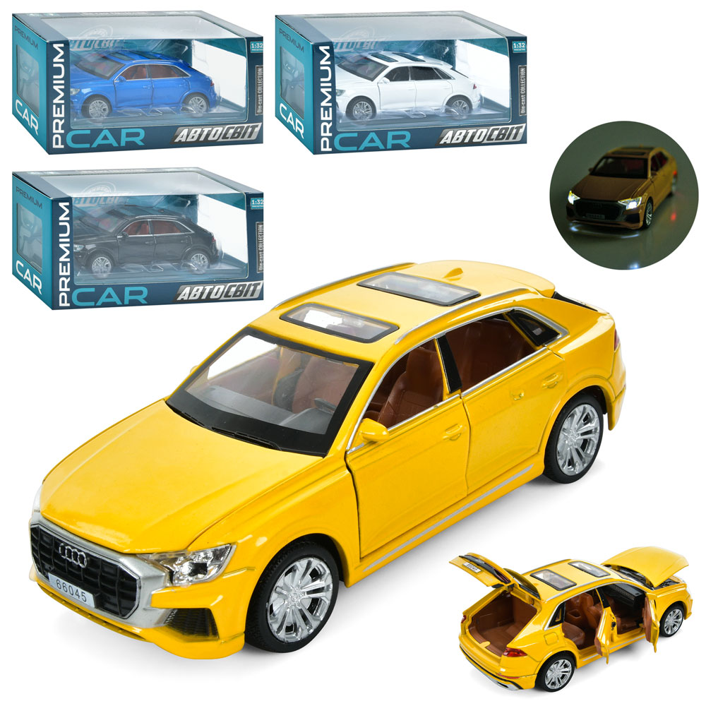 Машина AP-1824 АвтоСвіт,1:32,мет.,інерц.,відчин.двері,гум.колеса,4кольори,муз.,світло,бат.,кор.,20,5