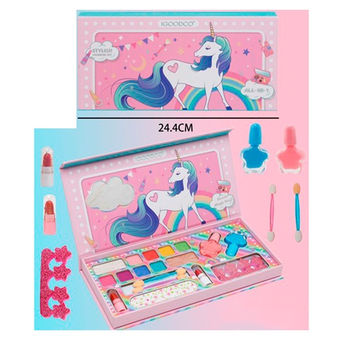 Косметика LK29693 тіні,палетка10кольорів,помада2шт.набір для манік.лак2шт,розділюв.пенз.дзер.кор.