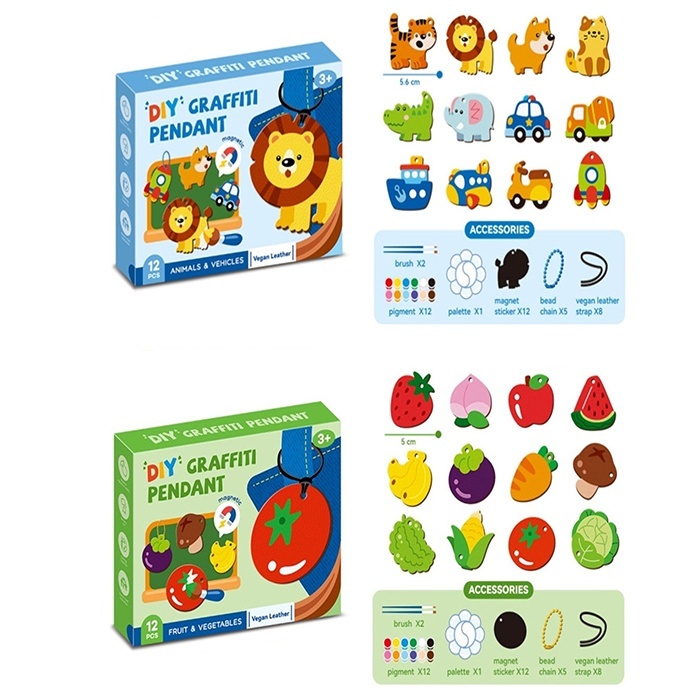 Набiр для творчостi MK 5429 магніти,набір 12шт.,декор,розмальовка,фарби 12 кольорів,2види,кор.,22-17