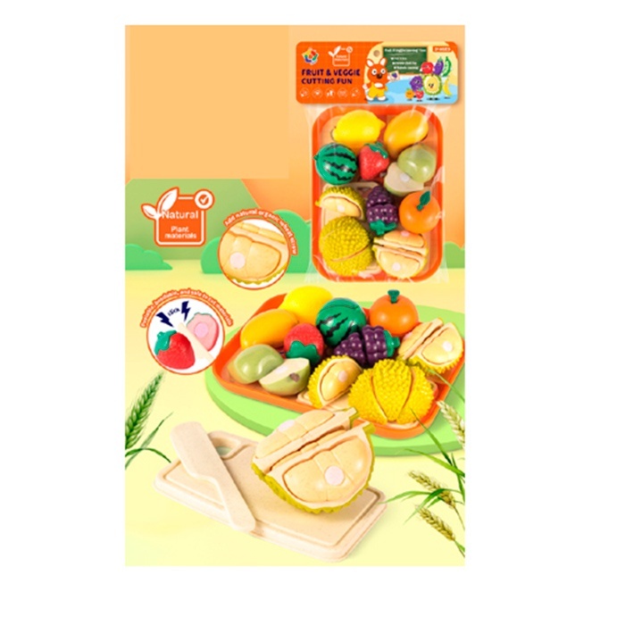 Продукти W8015  на липучці, фрукти, піднос, дошка, ніж, у пакеті, 22,5-34-5см