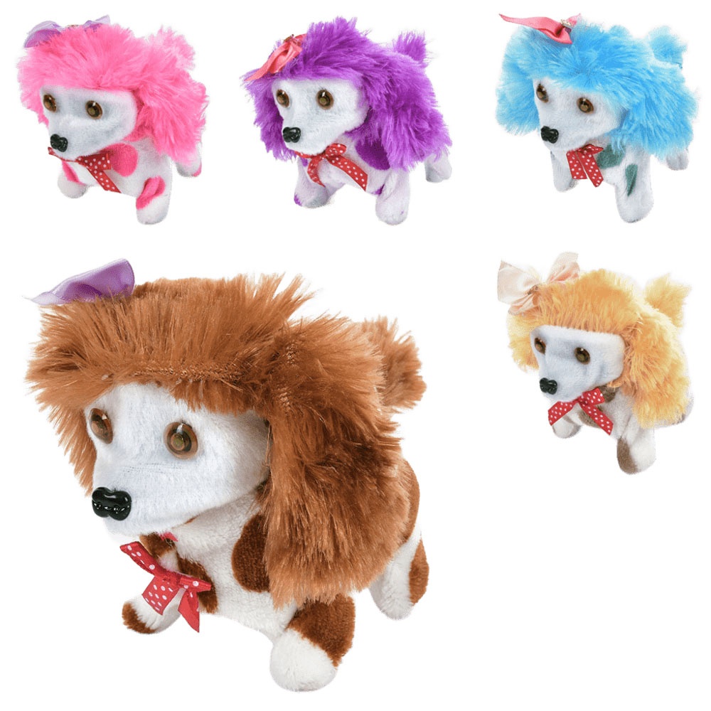 М'яка іграшка MP 2330 собака, рухає головою, ходить, рухає хвостом, 5 кольорів, муз., бат.,16-13-9см