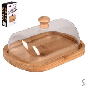 Маслянка бамбук з акриловою кришкою 16*12*6.5см R99947