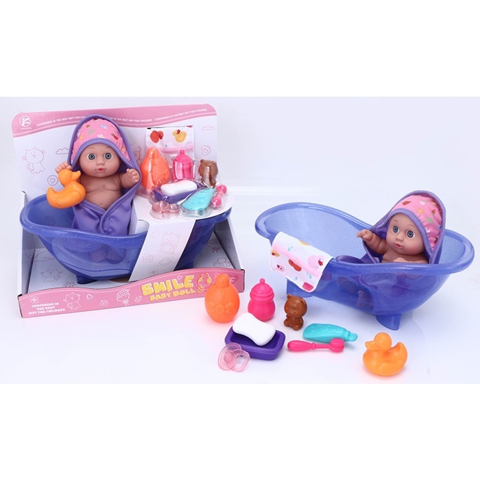Пупс 56019-6 19см, ванна 32см, качка, ведмедик, аксесуари, кор., 32-24,5-17см