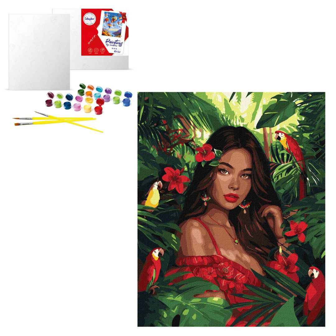 Набір для розпису по номерах "Тропічна принцеса" 40х50см