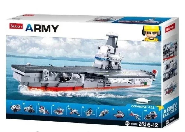 Конструктор SLUBAN M38-B0662 "Армія": 10 в 1 (корабель, транспорт), 361 дет.