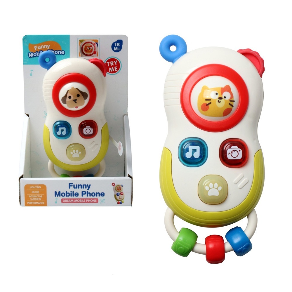 Телефон мобільний 66012 15,5см, музика, світло, рухливі деталі, на бат-ці, в кор-ці, 18,5-12-5,5см