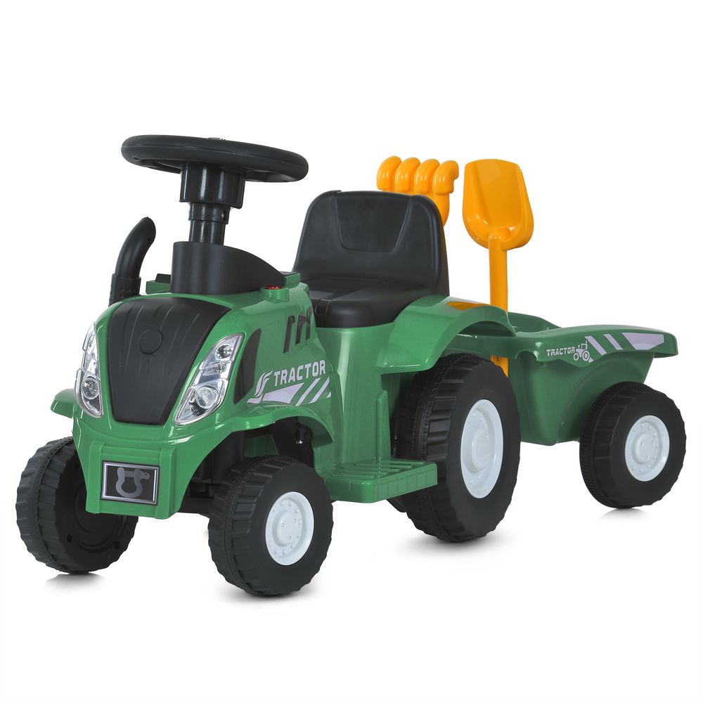 Трактор M 6153B-5 2-в-1(каталка-толокар з причепом), 1*6V4,5AH, 1*25W, MP3, USB, BT, TF,муз.,зелений