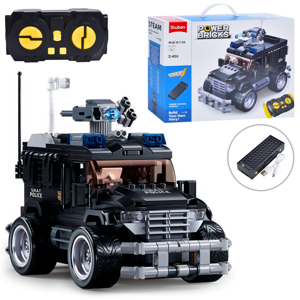 Конструктор SLUBAN M38-B1156 "Power Bricks": Штурмова машина на радіокеруванні, 412 дет.
