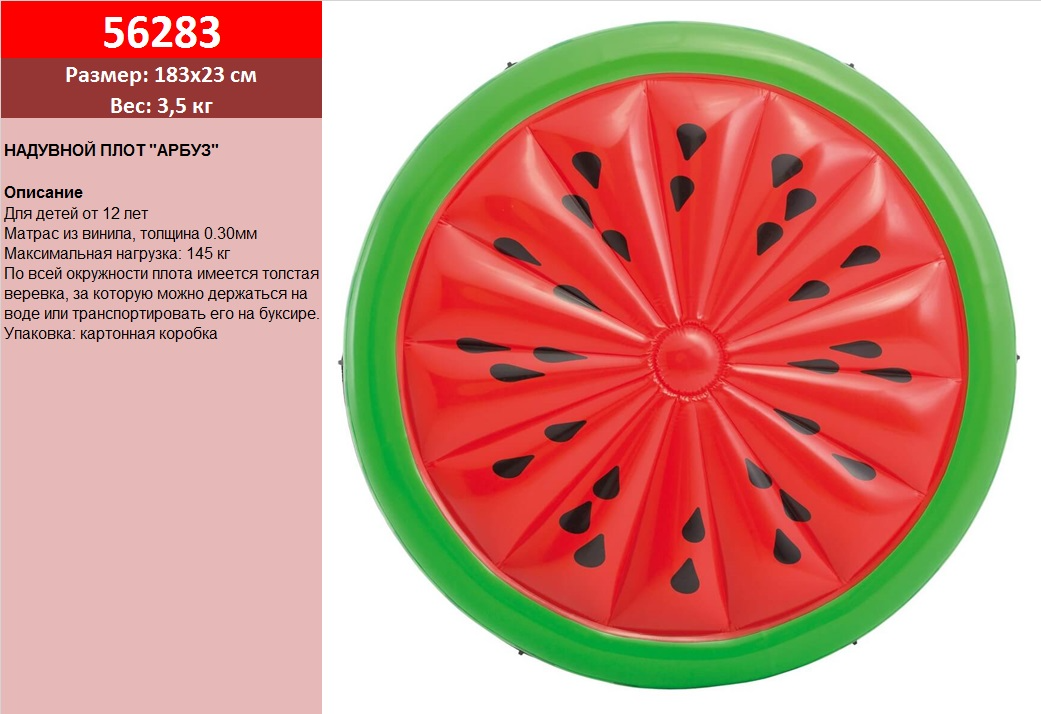 Пліт вініл 56283 (4шт) "Кавун" 183*23 см