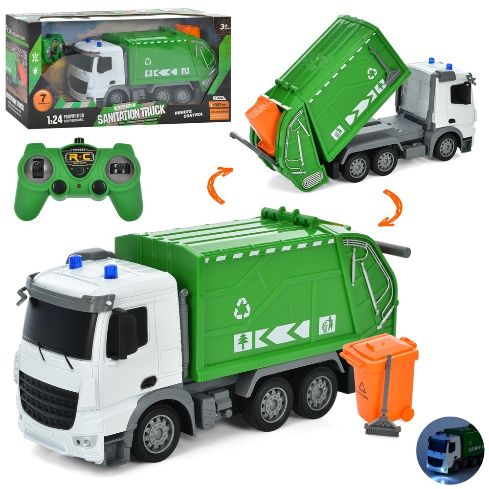 Сміттєвоз HT077  радіокер, акум., 1:24, світло, рух. деталі, гум.колеса, USB, кор., 47-22-12,5 см.