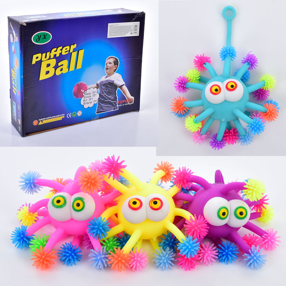 Фігурка TD202353 монстр, Ї-їжачок,антистрес,довга ручка,4 кольори,світло,бат.(табл),12шт.,дисп.,28-7