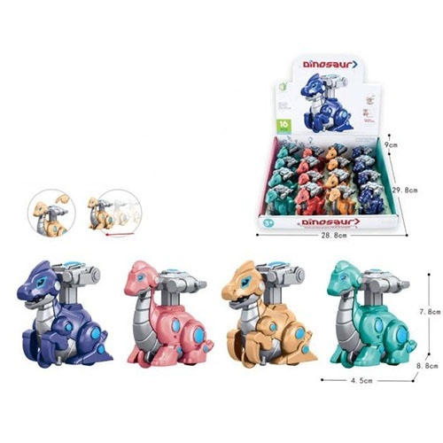 Заводна іграшка HY-761 динозавр, 16 шт. (2 види по 2 кольори) в диспл., 29-8,5-30см.